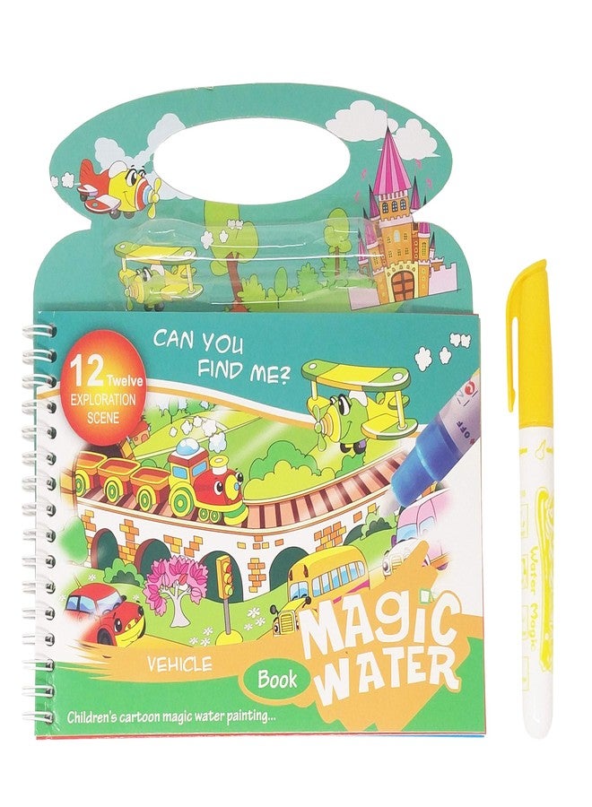 PARTEET Reusable Magic Water Painting Book Magic Doodle Pen Kids Coloring Doodle Drawing Board Games Child Educational Toy Magic Book Water Painting for Kids (1Pc)(Assorted Character) - Image 1
